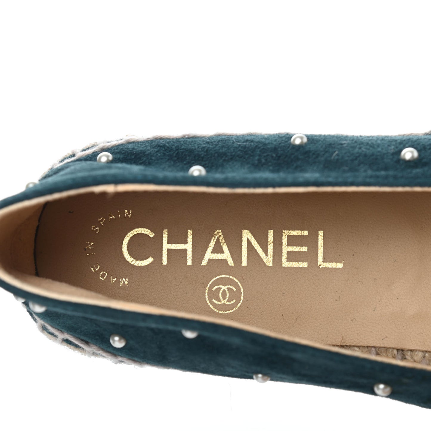 Suede Pearl CC Espadrilles 36 Teal