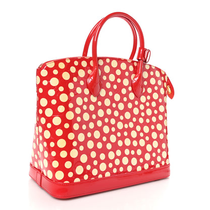 Louis Vuitton Vernis Kusama Infinity Dots Lockit MM Red 3 of 11