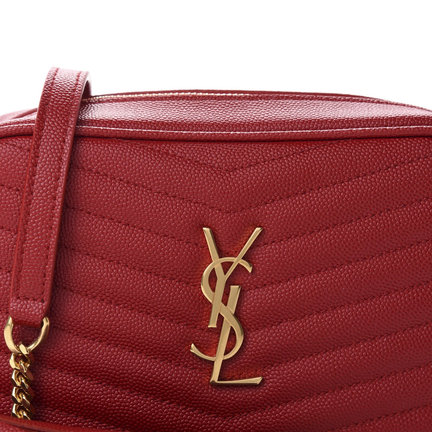 Grain De Poudre Matelasse Monogram Mini Lou Camera Bag Eros Red