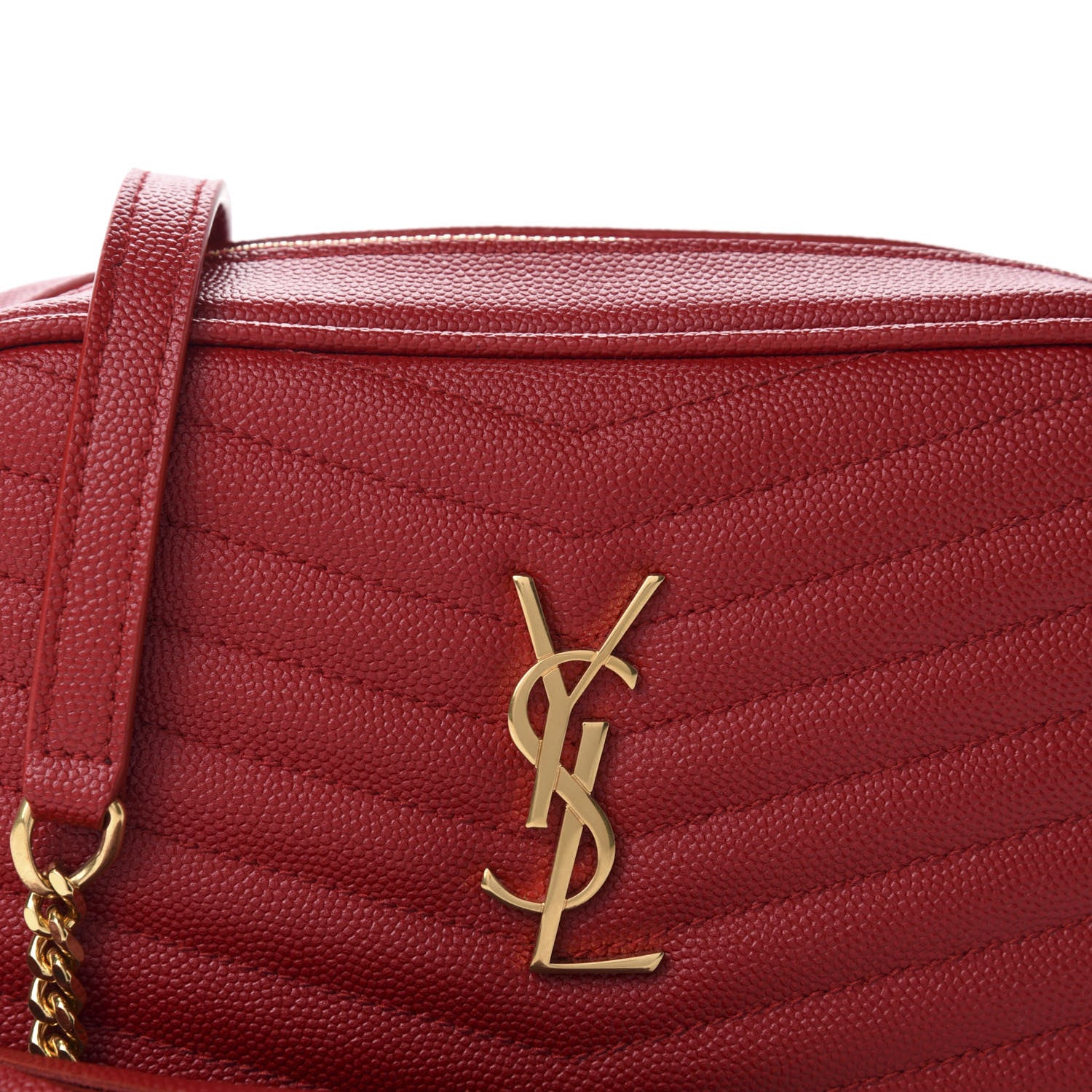 Saint Laurent Grain De Poudre Matelasse Monogram Mini Lou Camera Bag Eros Red 10 of 10