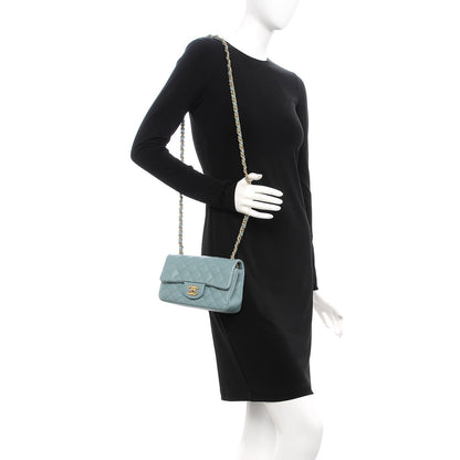 Chanel Iridescent Caviar Quilted Mini Rectangular Flap Light Blue 2 of 8