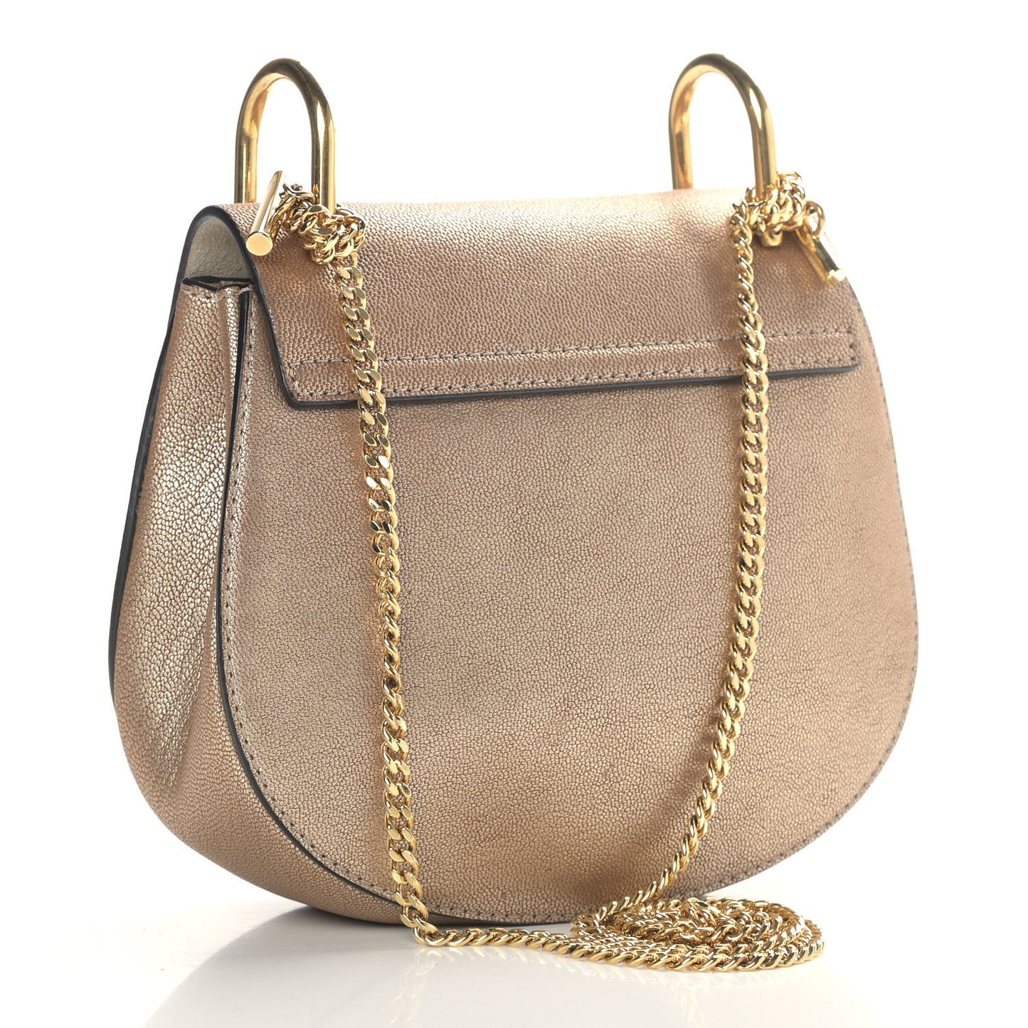 Metallic Goatskin Mini Drew Shoulder Bag Abstract Gold