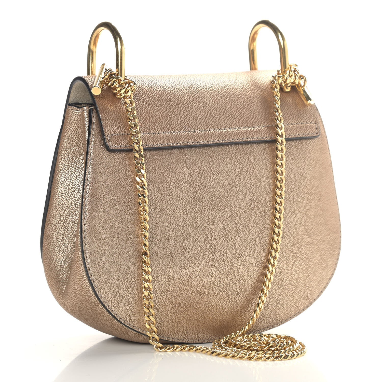 Chloe Metallic Goatskin Mini Drew Shoulder Bag Abstract Gold 3 of 10