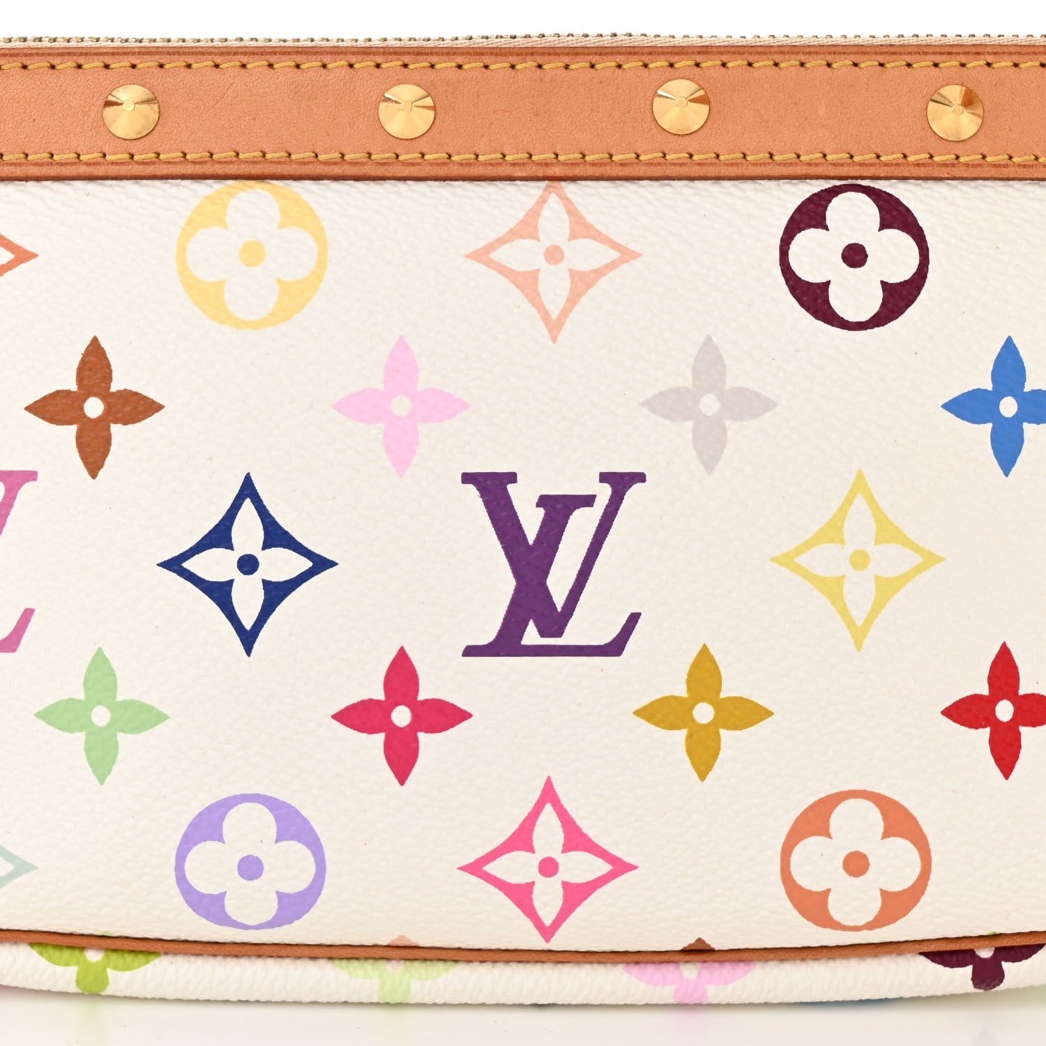 Louis Vuitton Monogram Multicolor Pochette Accessories White 7 of 9