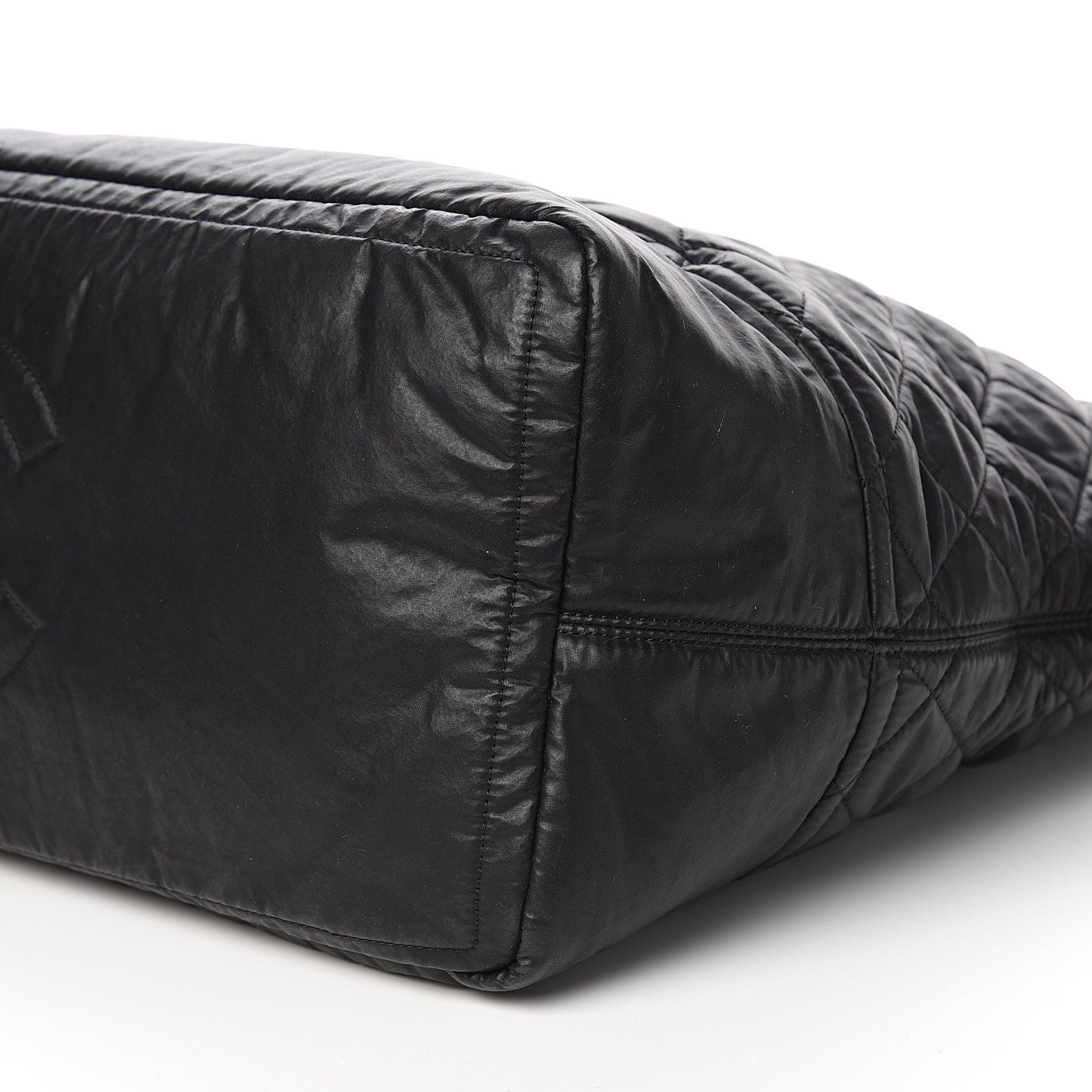 Chanel Coated Canvas Quilted Large Garment Travel Bag Black 8 of 9