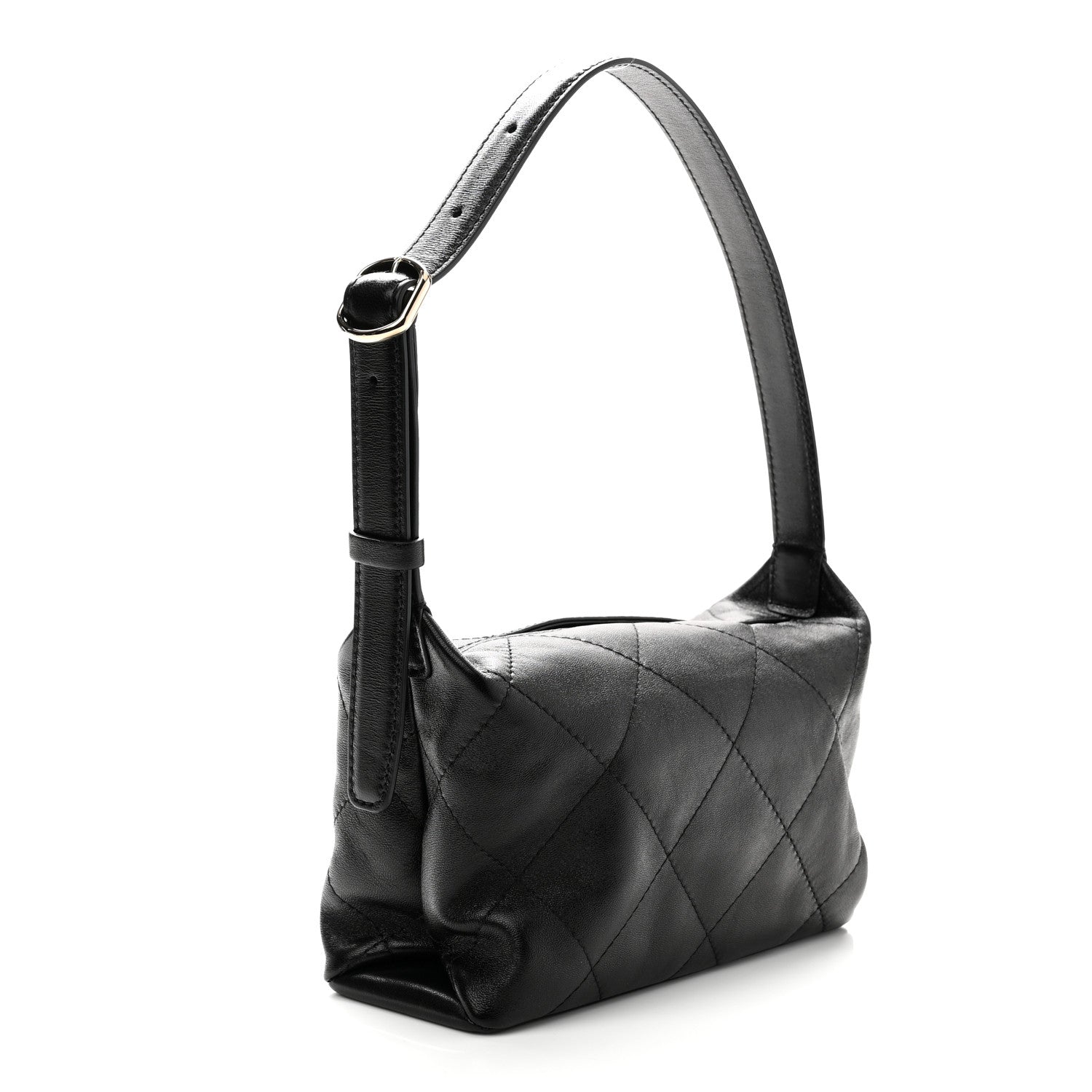 Chanel Shiny Lambskin Quilted Large Hobo Bag Black 3 of 10