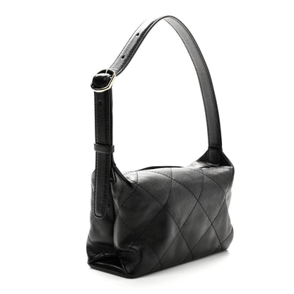 Chanel Shiny Lambskin Quilted Large Hobo Bag Black 3 of 10