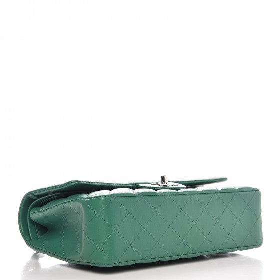 Chanel Lambskin Quilted Medium Double Flap Green 5 of 10