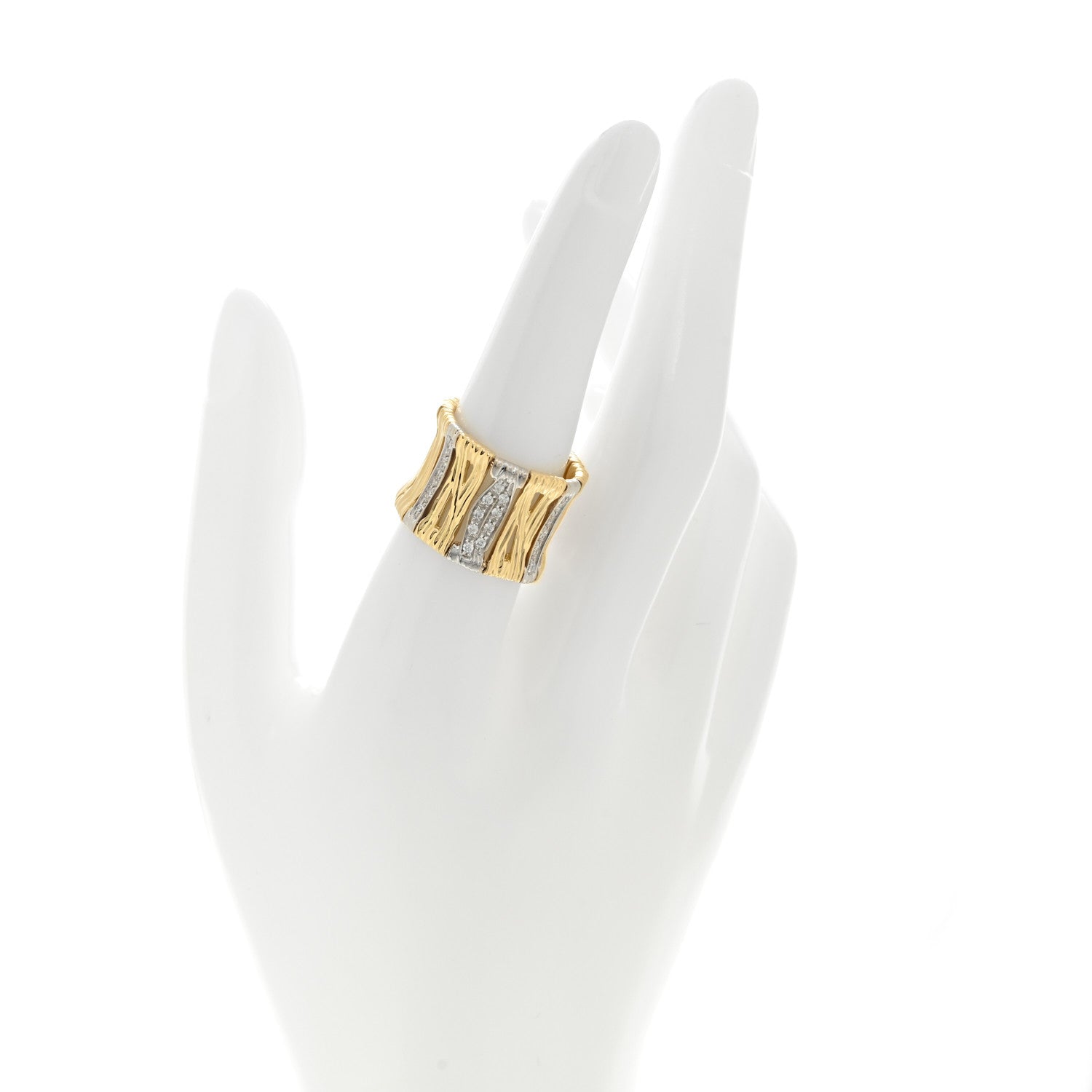 Roberto Coin 18K Yellow White Gold Diamond Elephantino Ring 54 7 2 of 5