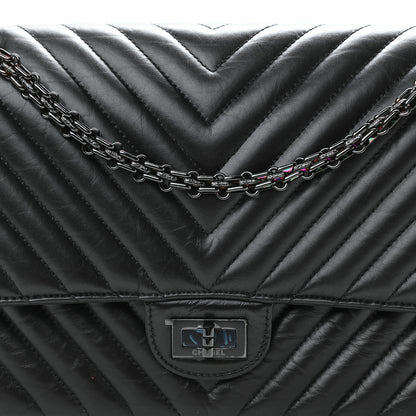 Chanel Aged Calfskin Chevron Quilted 2.55 Reissue 226 So Black 8 of 10