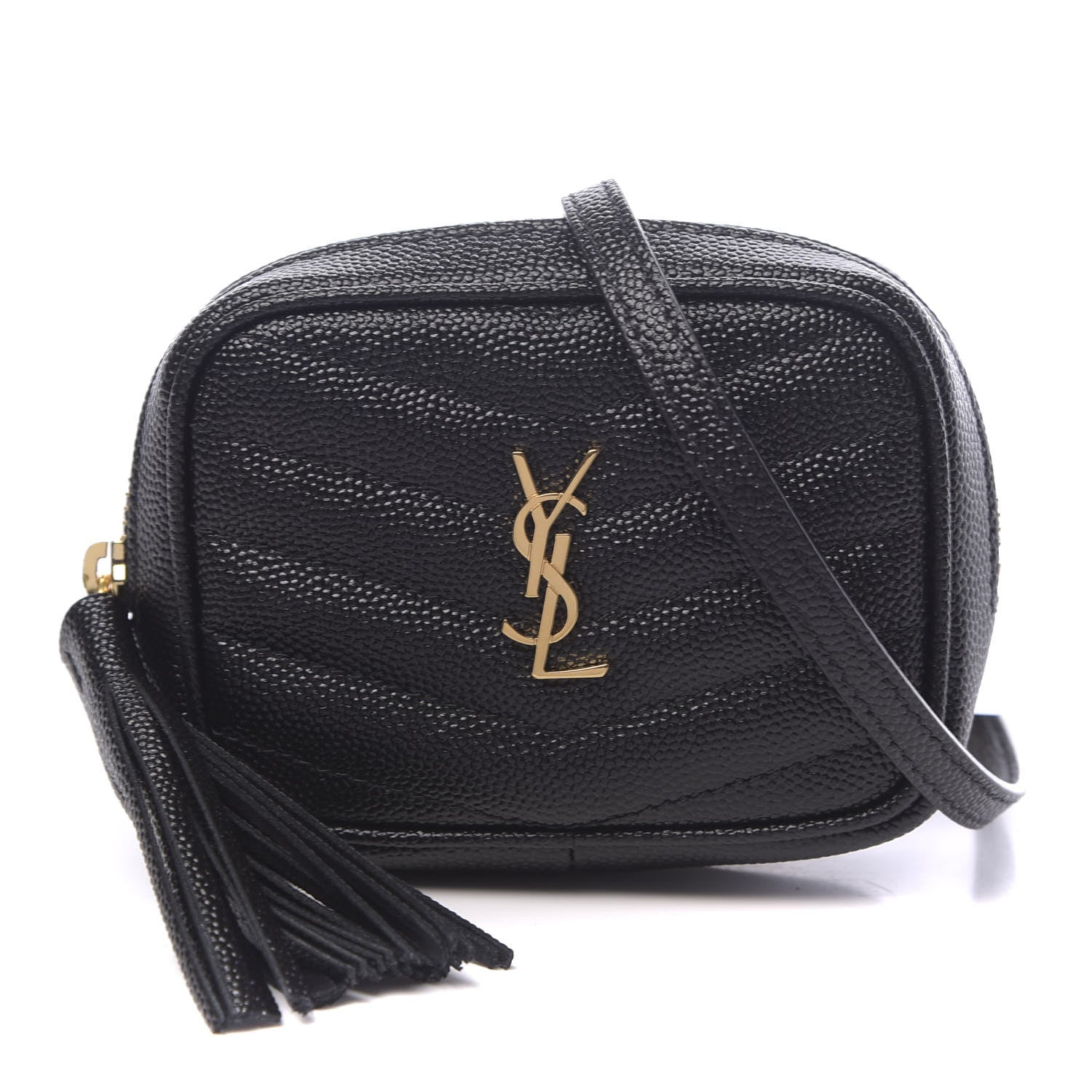 Saint Laurent Grain De Poudre Matelasse Monogram Baby Lou Camera Bag Black 1 of 11
