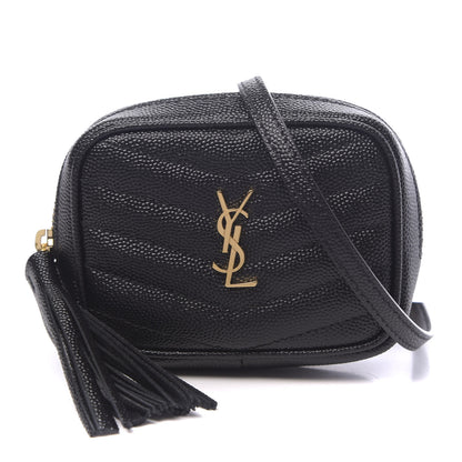 Saint Laurent Grain De Poudre Matelasse Monogram Baby Lou Camera Bag Black 1 of 11