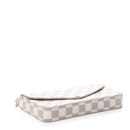 Louis Vuitton Damier Azur Pochette Felicie Chain Wallet Rose Ballerine 5 of 18