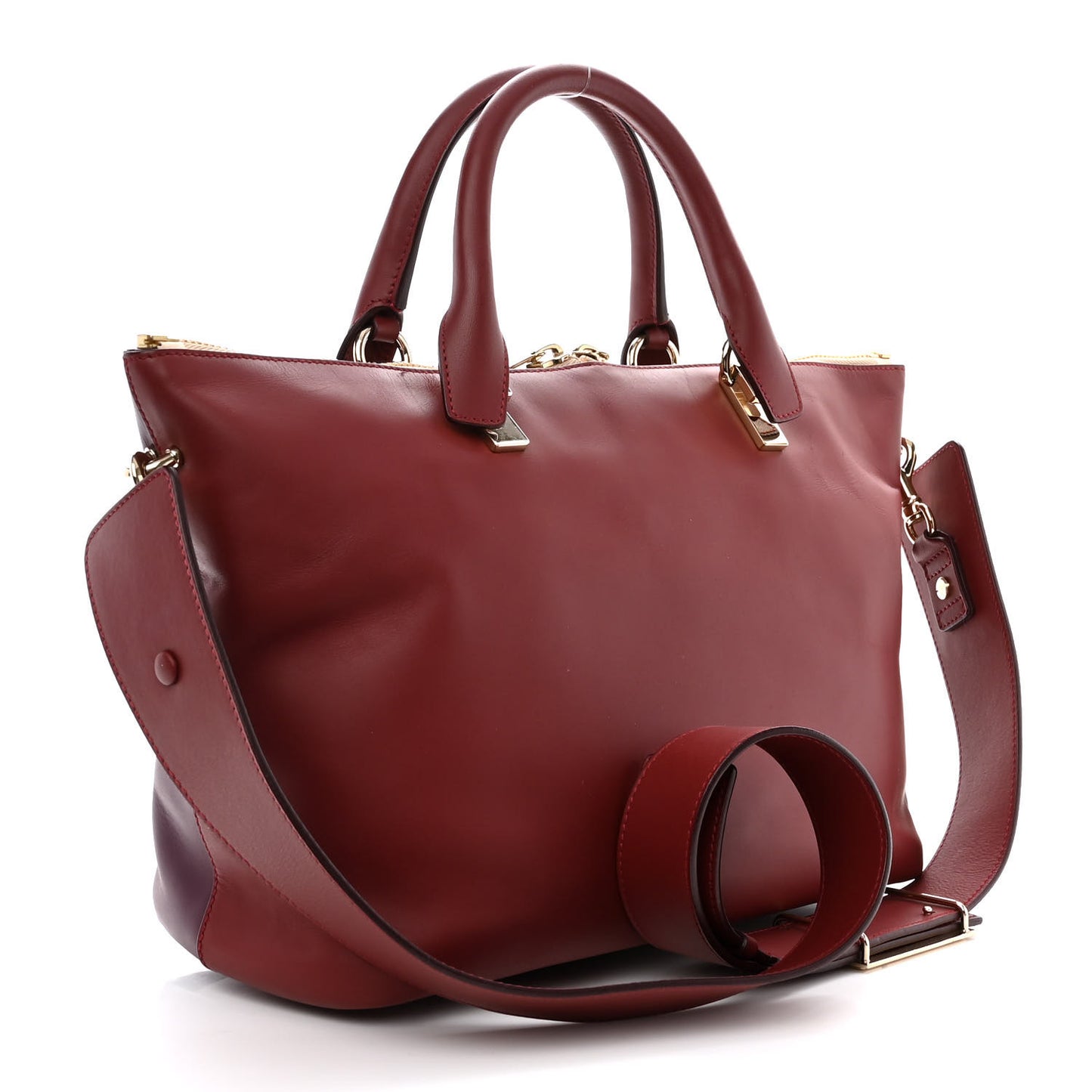 Smooth Calfskin Medium Baylee Tote Crimson Fig