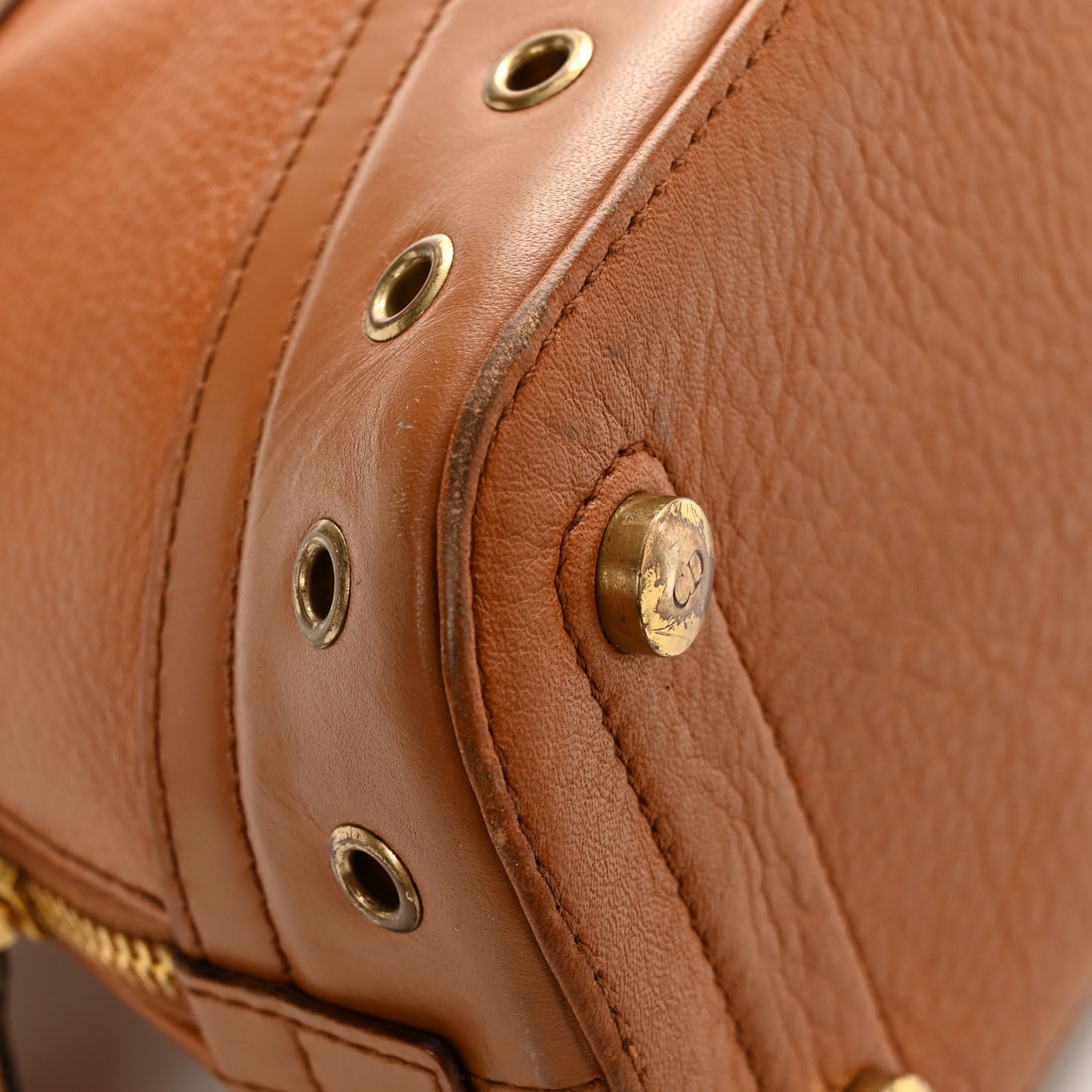Grained Calfskin Street Chic Top Handle Bag Brown