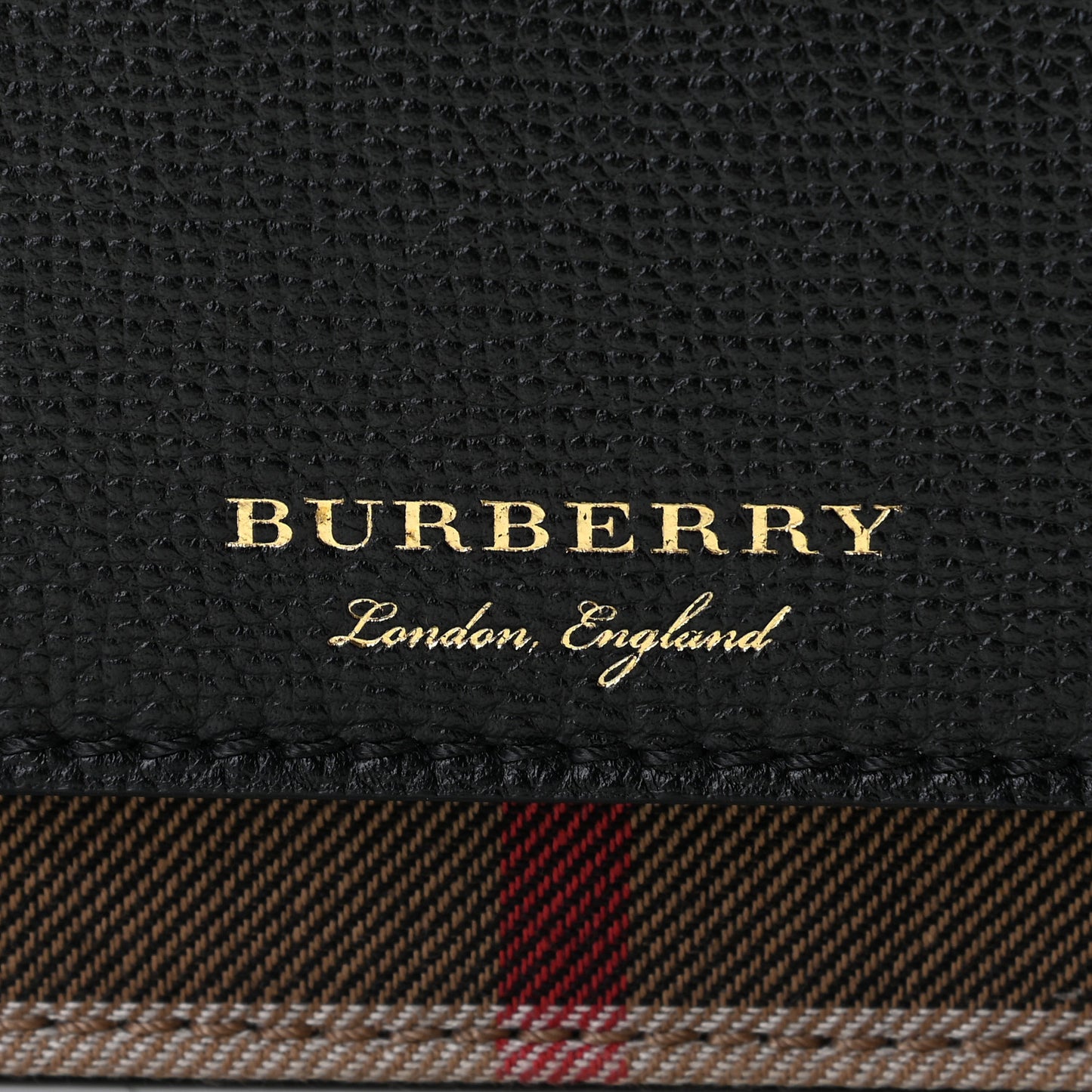 Derby Calfskin House Check Wallet On Chain Black