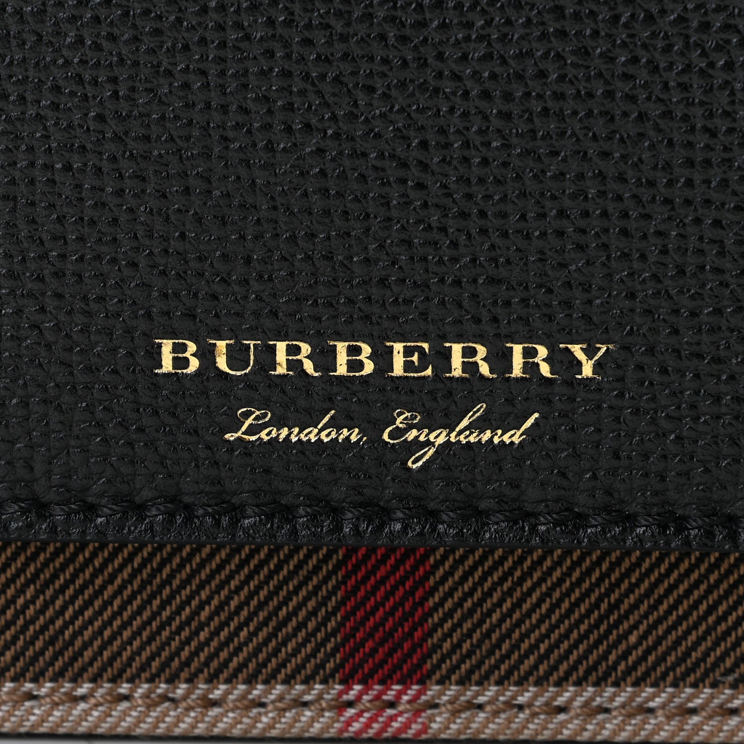 Burberry Derby Calfskin House Check Wallet On Chain Black 7 of 8