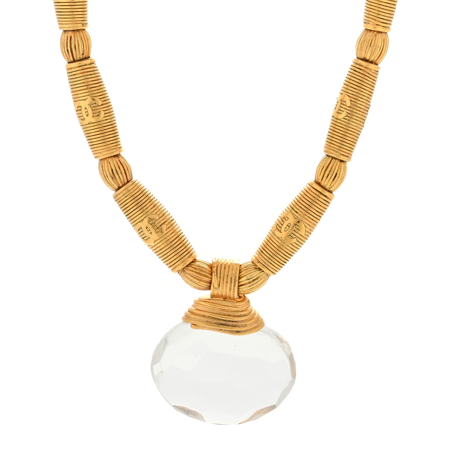Chanel Crystal Necklace Gold 1 of 3