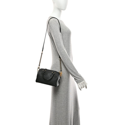 Louis Vuitton Calfskin Nanogram Embossed Speedy 20 Black 2 of 9