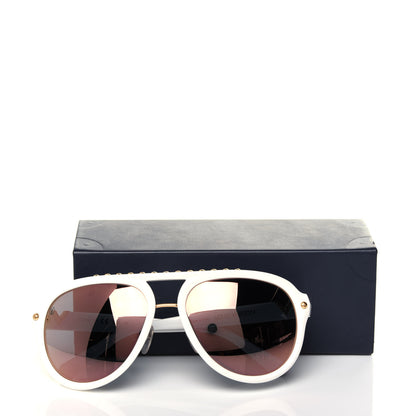 Louis Vuitton Acetate Aviator Serpico Studded Sunglasses Z2357W White 9 of 9