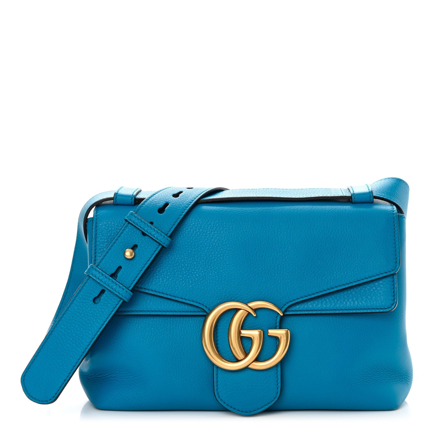 Gucci Calfskin GG Marmont Shoulder Bag Turquoise 1 of 14