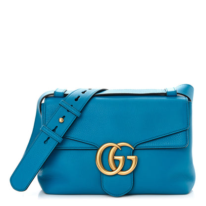 Gucci Calfskin GG Marmont Shoulder Bag Turquoise 1 of 14