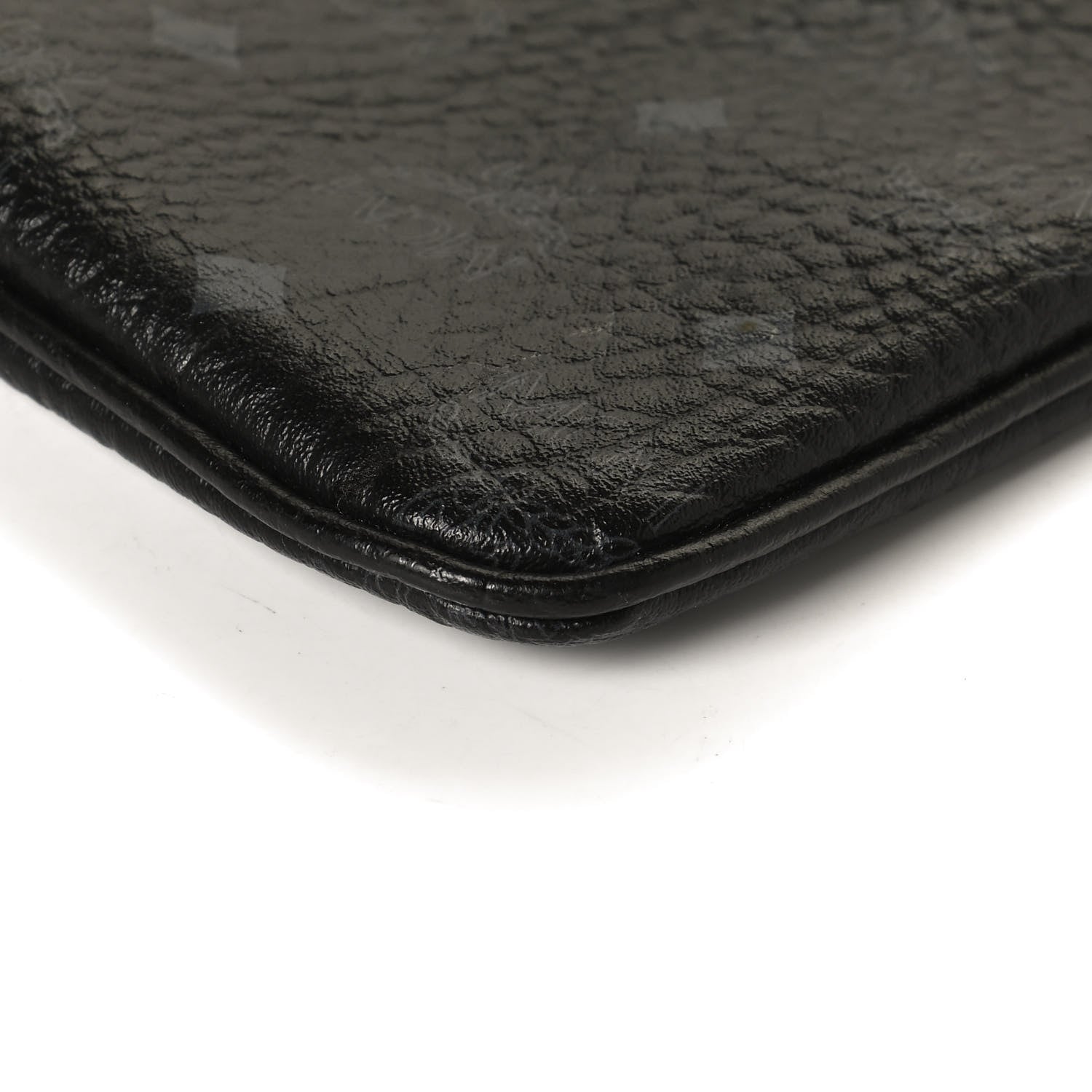 MCM Visetos Anya Shopper Tote Pouch Black 10 of 10