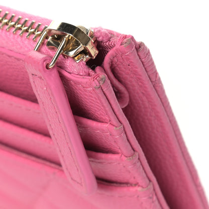 Chanel Caviar Quilted CC Zip Card Holder Pink 8 of 11