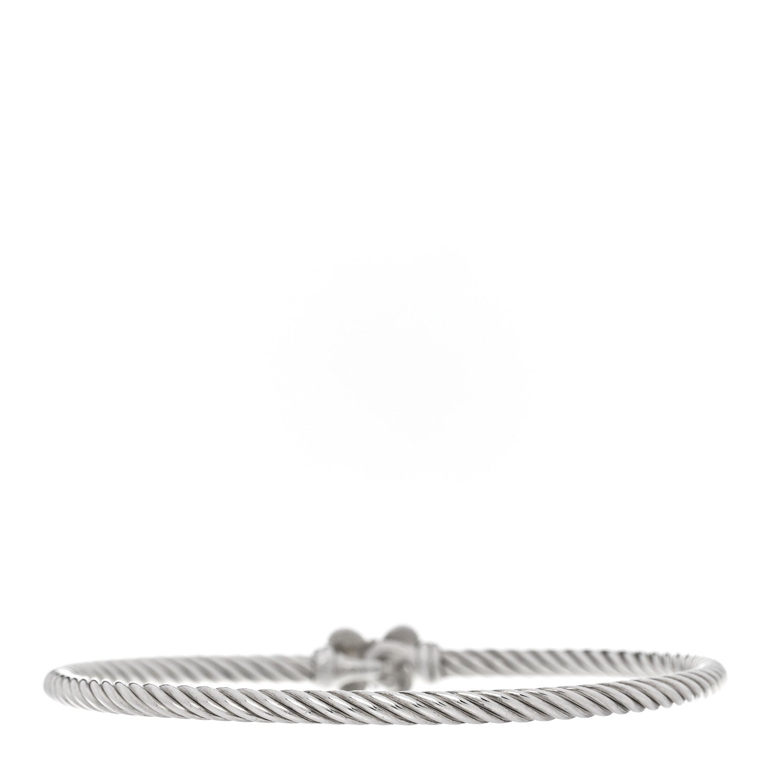 David Yurman Sterling Silver Diamond 3mm Butterfly Cable Bracelet 2 of 3