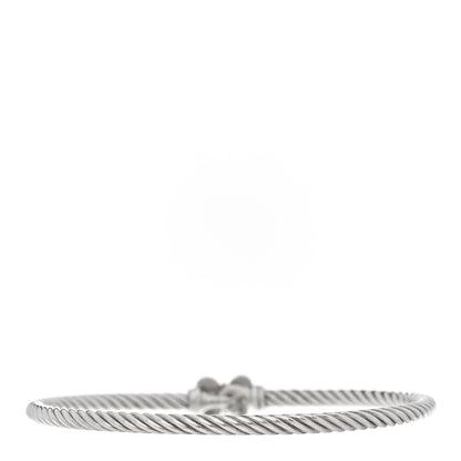 David Yurman Sterling Silver Diamond 3mm Butterfly Cable Bracelet 2 of 3