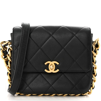 Chanel Calfskin Quilted Small Framing Chain Bag Black 8 of 10