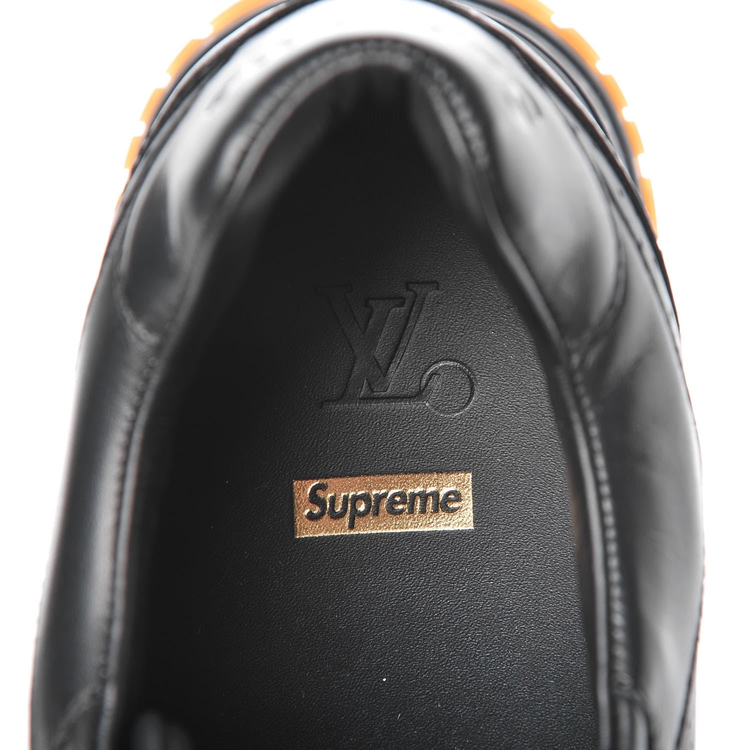 Louis Vuitton X SUPREME Calfskin Run Away Sneakers 7.5 Black 8 of 10