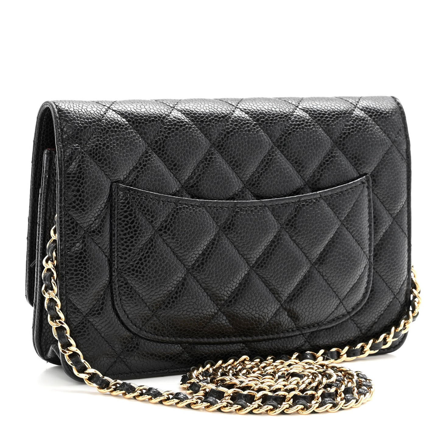 Caviar Quilted Wallet On Chain WOC Black