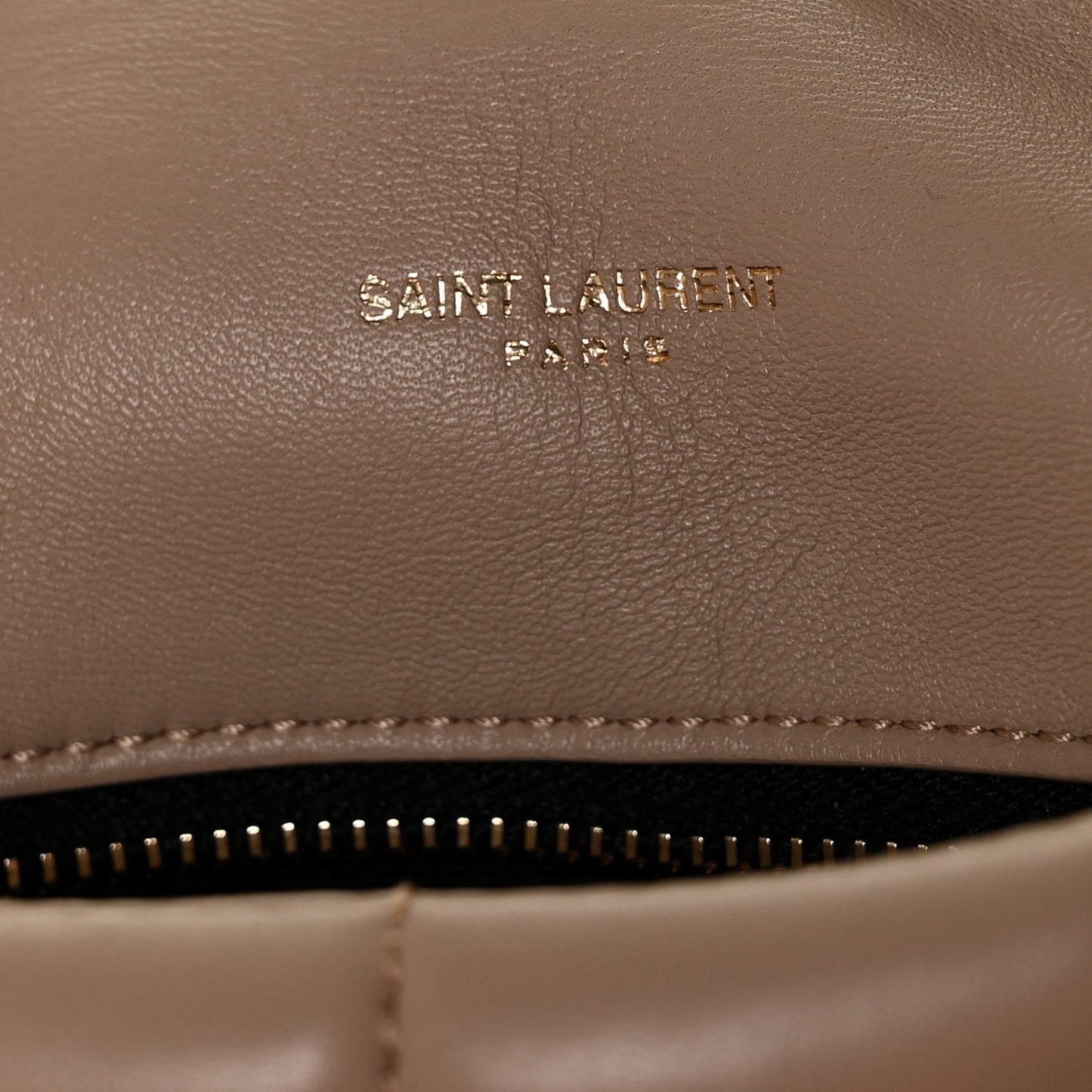Lambskin Quilted Toy Loulou Puffer Monogram Chain Satchel Dark Beige