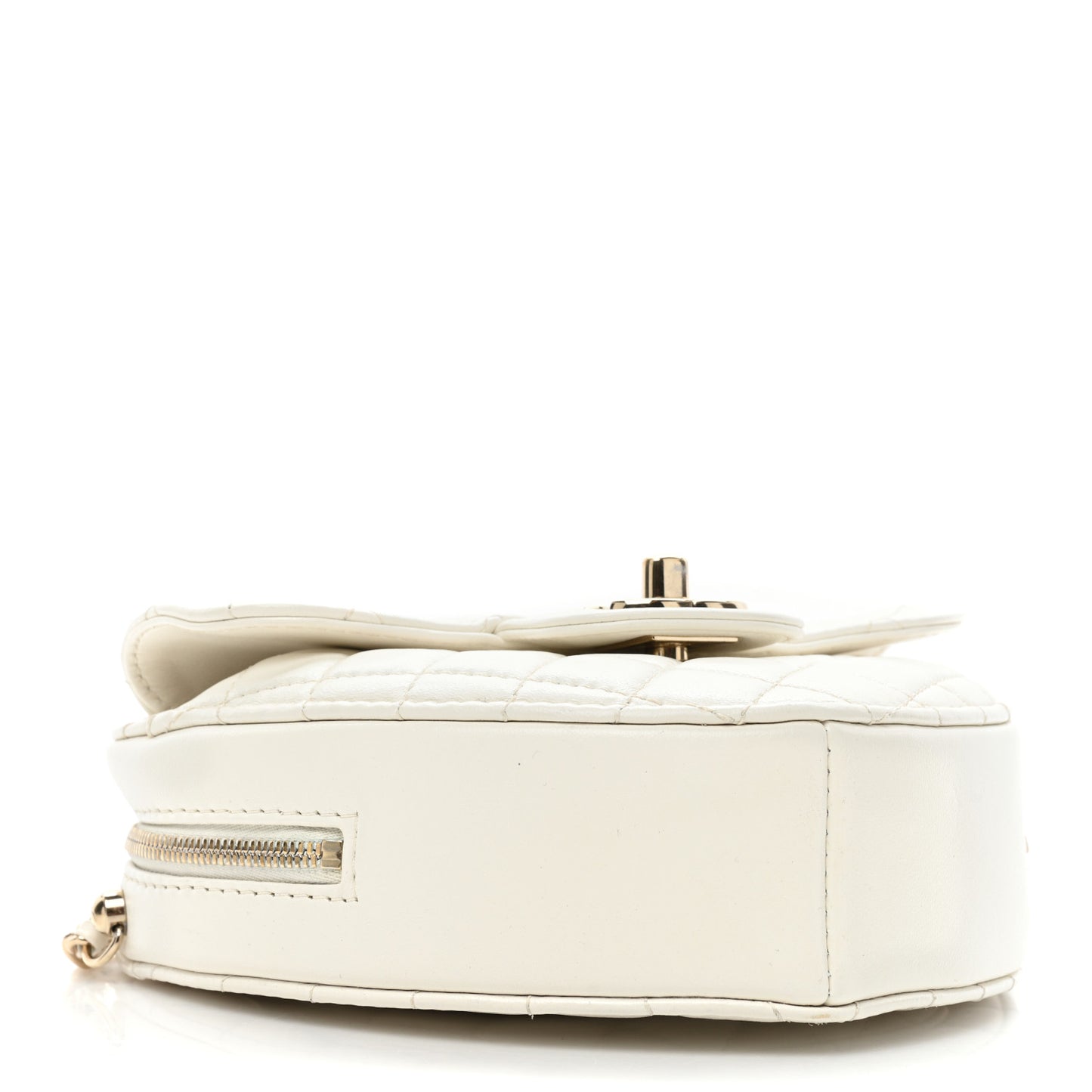 Lambskin Quilted CC In Love Heart Bag White