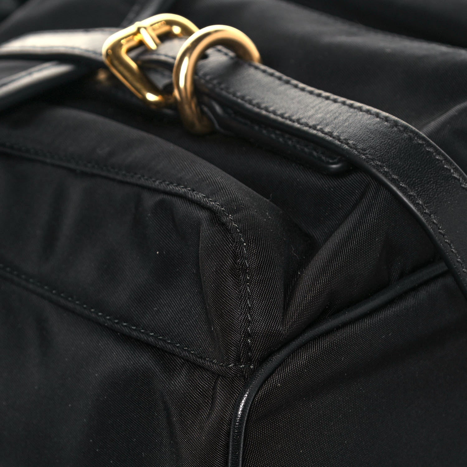 Prada Tessuto Nylon Soft Calfskin Backpack Black 7 of 10