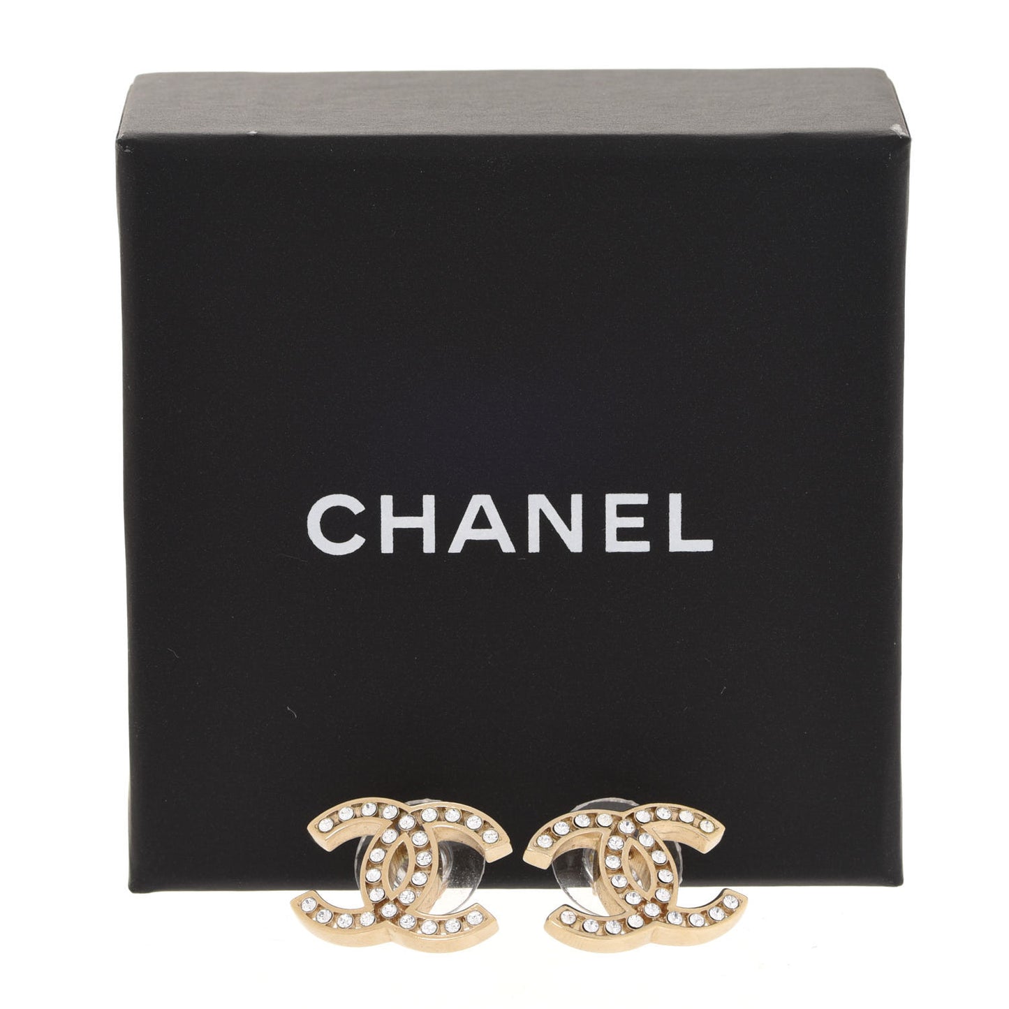 Crystal Mini Timeless CC Earrings Gold