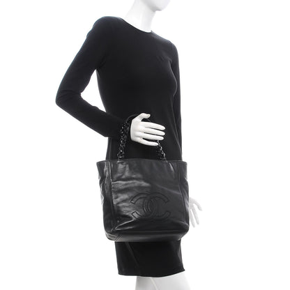 Chanel Lambskin Chain Small CC Tote Black 2 of 8