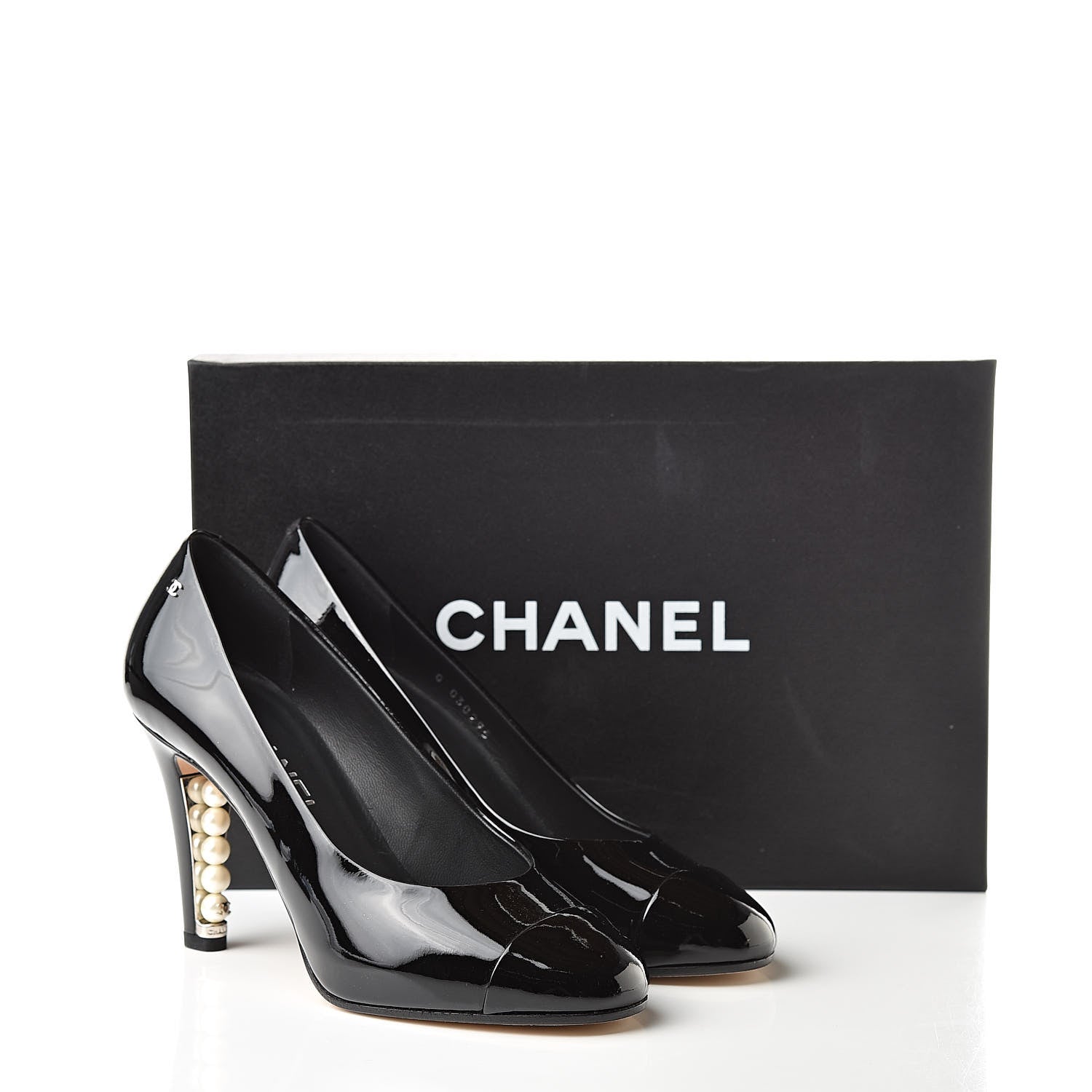 Chanel Patent Calfskin Cap Toe CC Pearl Pumps 36.5 Black 11 of 11