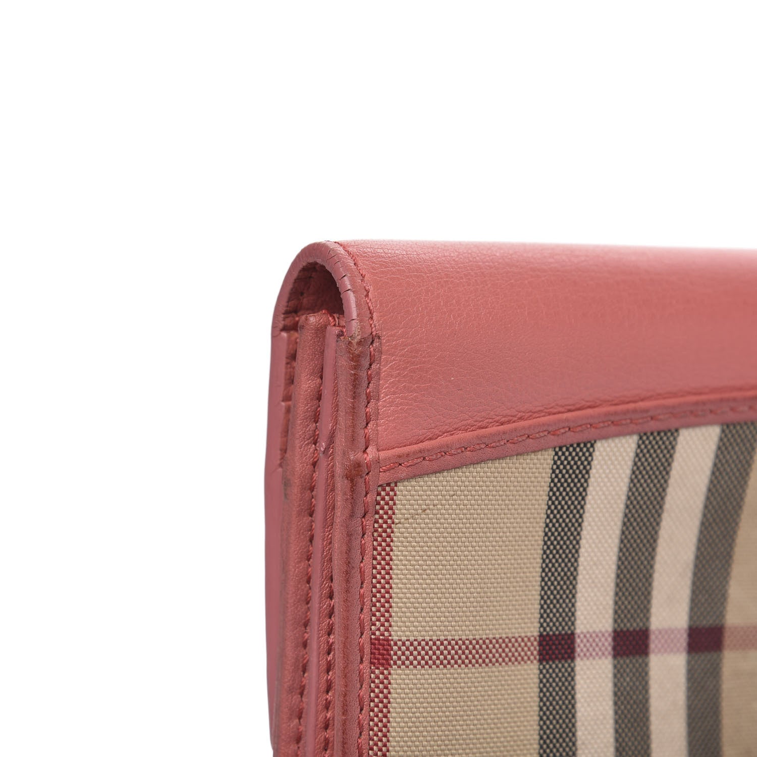Burberry Calfskin Horseferry Check Porter Continental Wallet Coral Pink 12 of 14