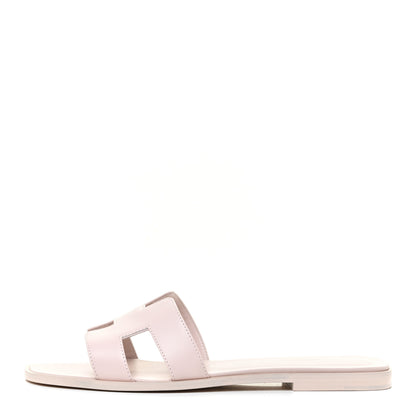 Hermes Box Calfskin Oran Sandals 40 Rose Pale 1 of 17