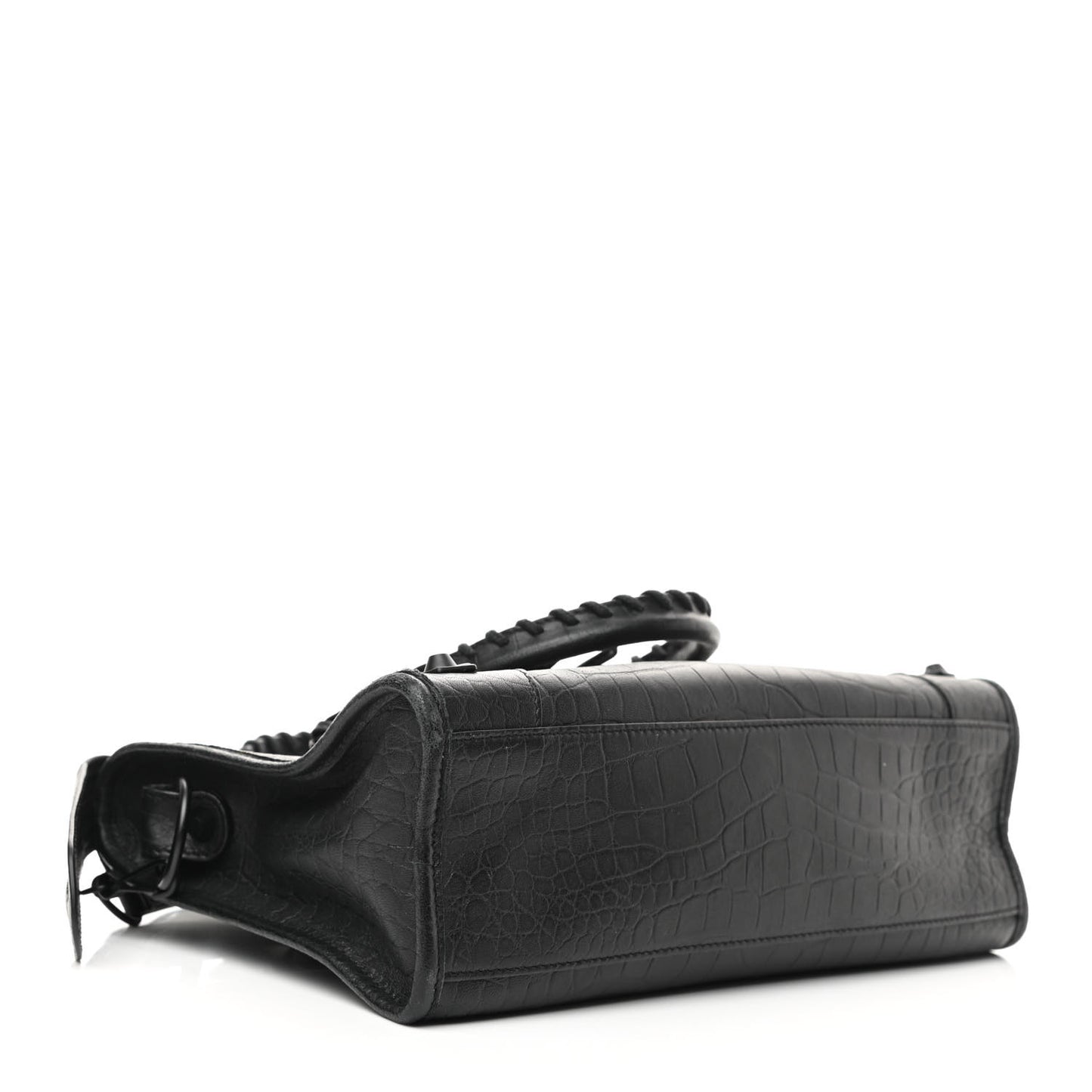 Matte Supple Lambskin Crocodile Embossed Classic Black Hardware S City Black