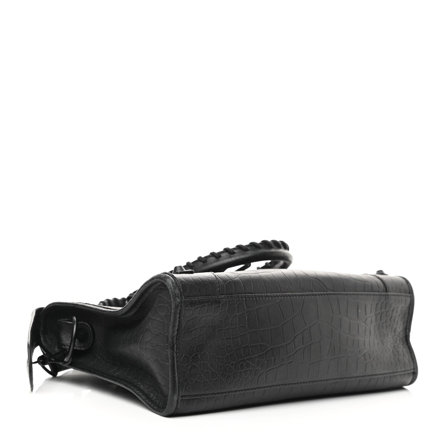 Balenciaga Matte Supple Lambskin Crocodile Embossed Classic Black Hardware S City Black 4 of 11