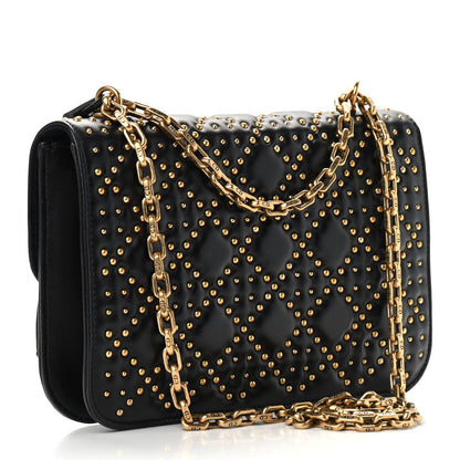 Christian Dior Lambskin Cannage Studded Large Dioraddict Flap Bag Black 3 of 8
