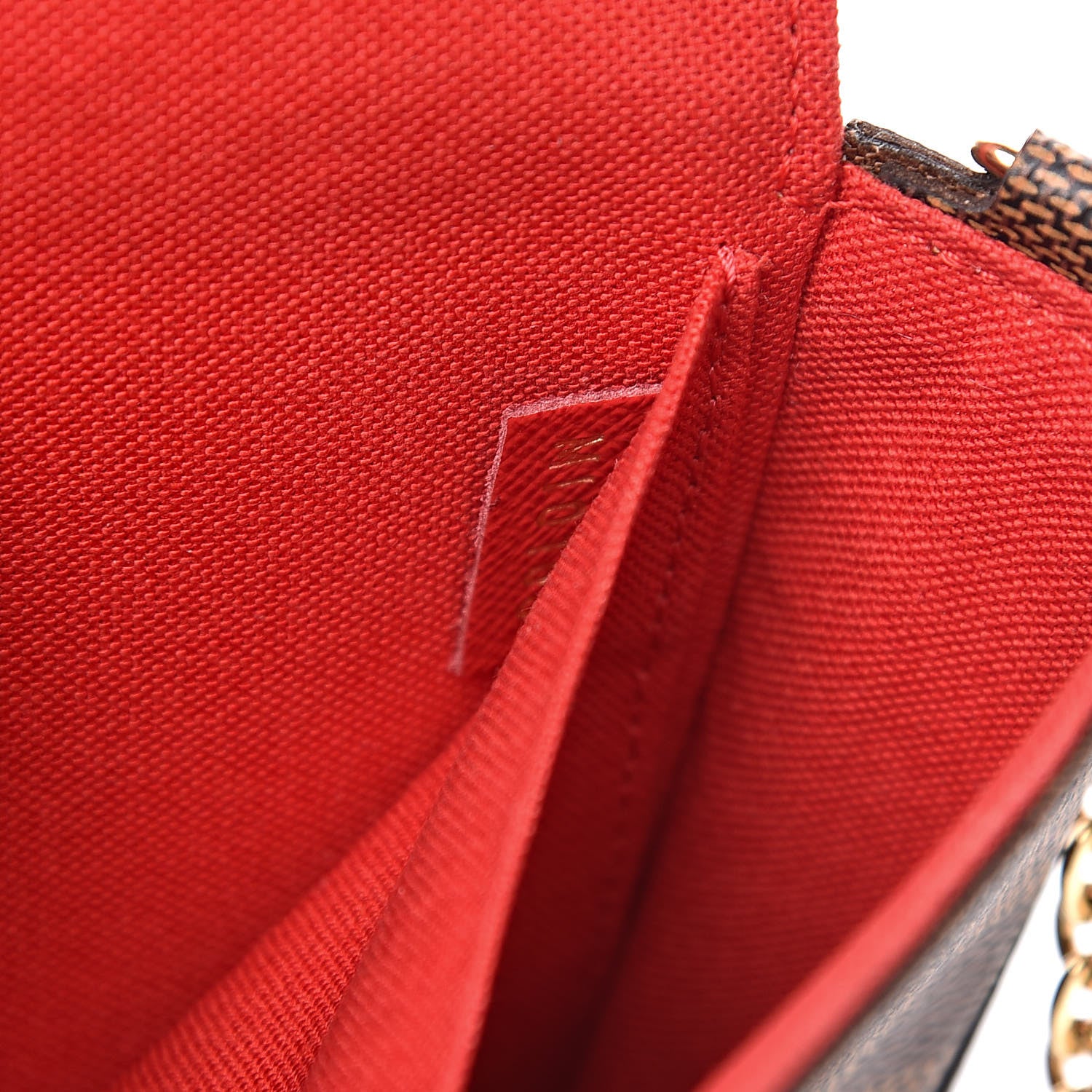 Louis Vuitton Damier Ebene Pochette Felicie Chain Wallet 10 of 15
