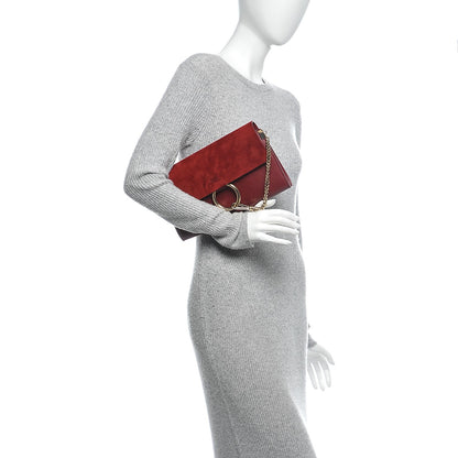 Chloe Suede Calfskin Faye Clutch Plum Purple 2 of 6