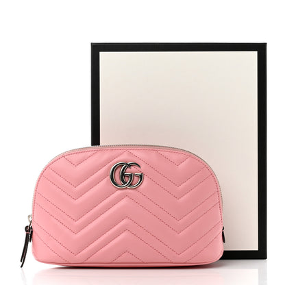 Gucci Calfskin Matelasse Large GG Marmont Pouch Cosmetic Case Wild Rose 8 of 8