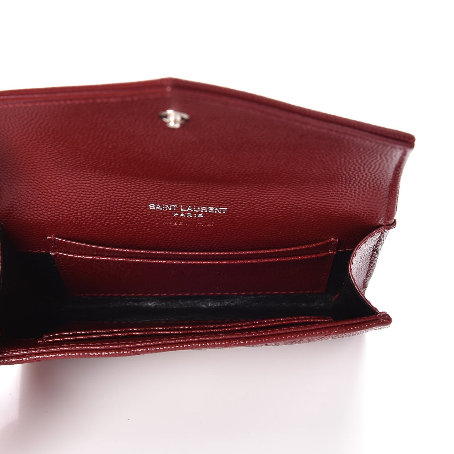 Grain De Poudre Matelasse Chevron Small Monogram Envelope Wallet Palissandre