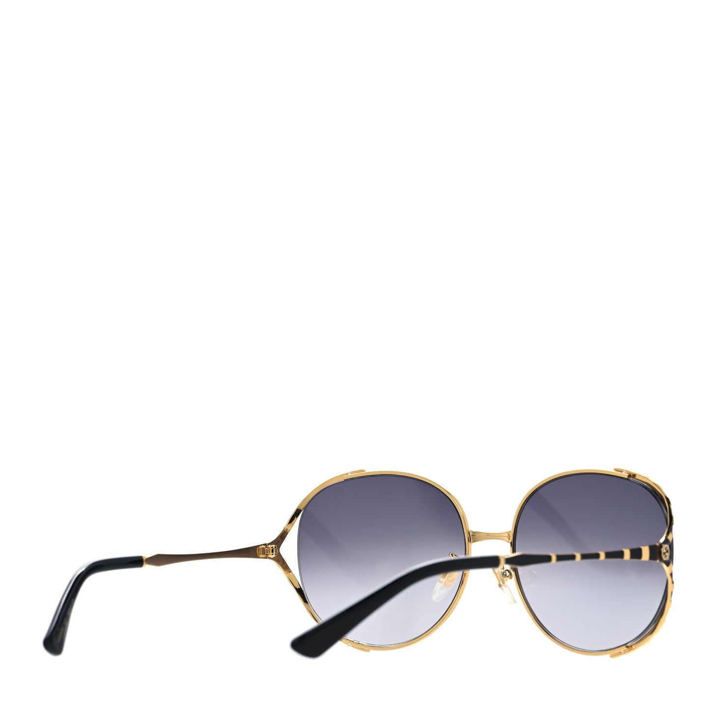 Metal Round Frame GG0595S Sunglasses Gold Black