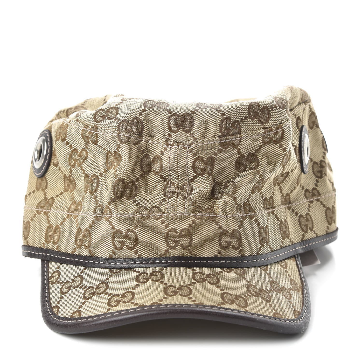 Gucci Monogram Military Hat XL Brown 3 of 8